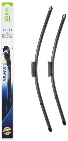Valeo Silencio Kit of 2 Wiper Blades VF485 - Front - 800 mm / 750 mm | Flat Blades, Original Equipment Replacement, 574685