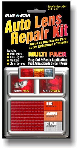 Blue Star Auto Tail Light Lens Repair Kit, Amber / Orange, Red and Clear