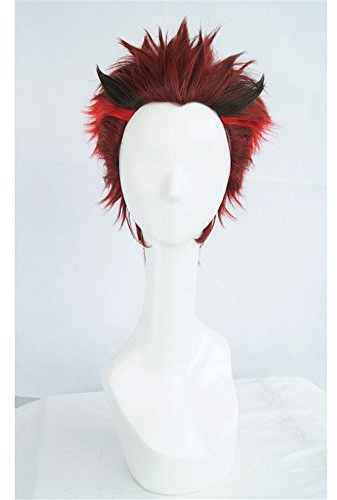 LanTing Cosplay Perücke RWBY ADAM RED BLACK MIX Perücke Corta Cosplay Party Fashion Anime Human Costume Full wigs Synthetic Haar Heat Resistant Fiber