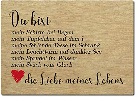 LUXECARDS Postkarte aus Holz DU BIST Mein Schirm Geschenk Spruch