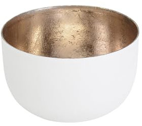 Gift Company Madras, Windlicht, S, Weiss/nudegold