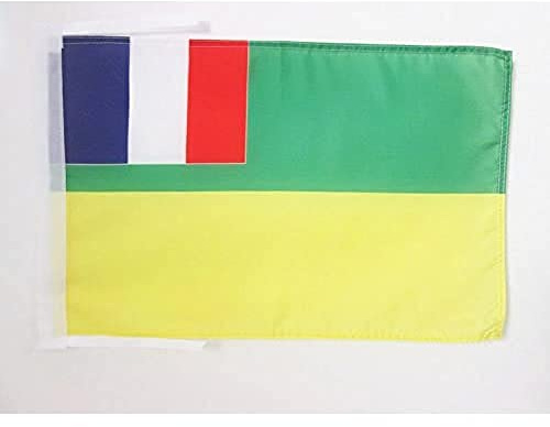 AZ FLAG French Congo 1959-1970 Flag 45x30 cm 100D Polyester Cords | Indoor and outdoor use Middle Congo 12x18 in decorative flag double stitched seams and reinforced edges with ties