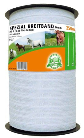 Weidezaunband - Herkules-Breitband 10 mm 250 m weiß