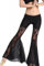 ZLTdream Bauchtanz-Hose mit Fischschwanz-Spitze für zierliche Figuren, Rave-Outfit für Damen, Schwarz, M