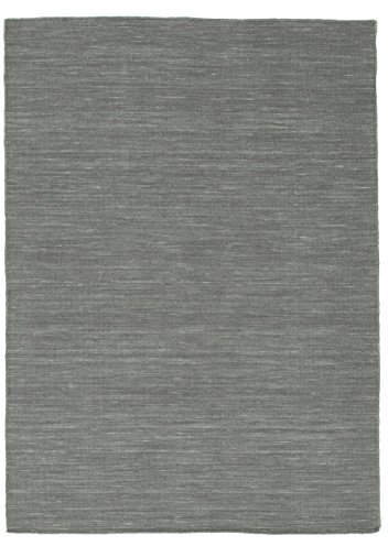 RugVista, Kelim Loom, Teppich, Mittelflor Teppich, 140 x 200 cm, Rechteckiger, Moderner Kelim Teppich, Wolle, Flur, Schlafzimmer, Küche, Wohnzimmer, Dunkelgrau, Grau
