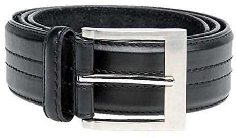 big mens long black leather belt kingsize large 56 waist KS-515