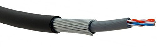 Data zone 50m Cat5e Black Steel Wire Armoured LZSH SWA IP CCTV Ethernet Cable 100% Copper