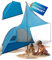 EXPLORER Strandmuschel 270x120x120cm **mit Sonnendach / verschließbar ** UV Schutz 80+ mit Boden Garten Strand Outdoor Muschel Strandzelt Sichtschutz Sonnenschutz Urlaub