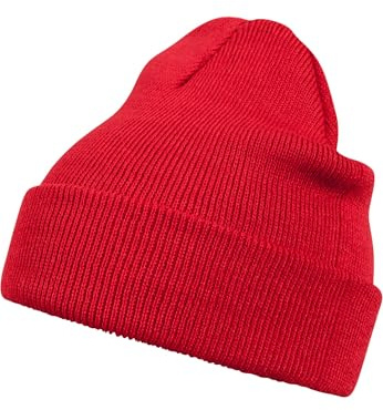 MSTRDS Herren Basic Beanie Flap StrickMütze, Rot (Red 3100), Einheitsgröße EU
