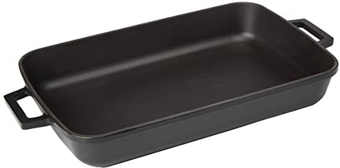 Pentole Agnelli COGHSGT26400M Griglia Bicolore con Maniglie, Ghisa, Nero Opaco, 26 x 40 cm