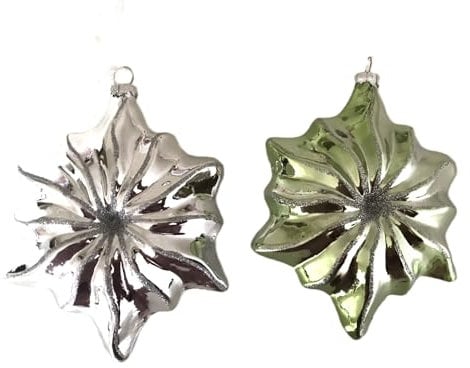 Gisela Graham Luxury Glass Christmas Tree Decorations - Set of 2