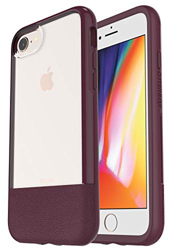 OtterBox Clear & Leather Case for iPhone 8 & iPhone 7 (NOT PLUS) - LUCENT WINE (CLEAR/DEEP PLUM)