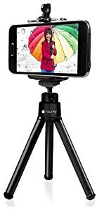 Techly 020980 Treppiede Portatile Universale per Smartphone e Fotocamere Nero