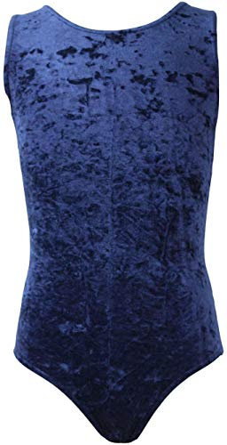 Kurzarm Crash Samt Turnanzug Body - ML110449 Farbe dunkelblau, Größe 128
