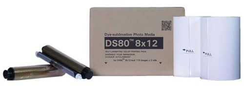 DNP DS80 8x12 Dyesub Printer Media Kit, 220 Glossy Prints
