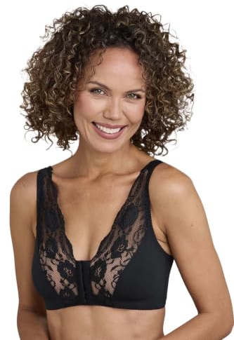 Eden House Ladies Cotton Lace Front Fastening Magic Bra | Easy-Care, Soft & Delicate, Practical & Elegant