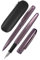 Online Set Eleganza Fountain Pen & Ballpen & Leather Case I Colour: Bordeaux I Nib Size M I Metal Clip I Retractable Biro I Fountain-Pen for Standard Ink Cartridges Or Converter I In Gift Box