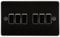 Knightsbridge FP4200GM FPAV4200GM Flat Plate 10A 6G 2 Way Switch-Gunmetal, 230 V, Gun Metal