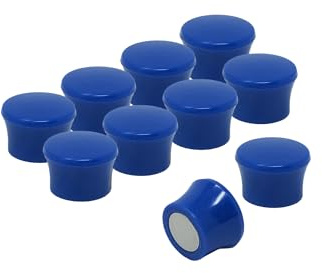 Small High Power Blue Memo Board Magnets for Fridge, Whiteboard, Noticeboard, Filing Cabinet - Pack of 100