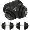HOMCOM Set Manubri Palestra 40kg (4x5kg, 4x2.5kg, 4x1.5kg), Pesi Palestra con 12 Dischi da 1.5kg, 2.5kg, 5kg, Փ25mm, per Allenamento a Casa
