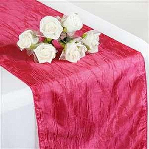 Taffeta 'Crinkle' Fuchsia Pink Table Runner