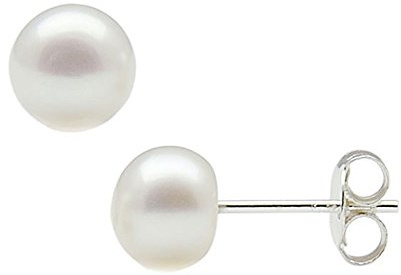 8,5-9,0 mm Perlen Stecker Ohrstecker 925 Silber Süßwasser-Zuchtperlen weiß Perlenohrstecker für Hochzeit