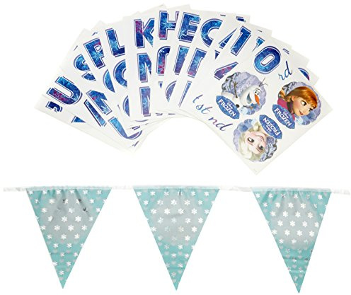 Holographic Pennant Birthday Banner with Disney Frozen Theme - 1 Pc.