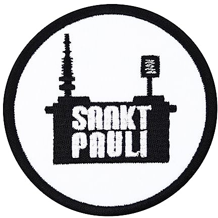 Sankt Pauli Aufnäher FC St Pauli Patch mit Stickerei zum aufnähen, Ulras Fußball Fanclub Abzeichen Sport Applikation für Trikot/Jacke/Rucksack/Kutte, 80x80mm