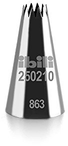 IBILI Étoile Multi branche BOQUILLA Estrella MULTIPUNTA 8 MM, Acciaio Inossidabile, Argento