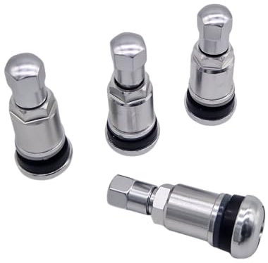 4 Stück 11,3mm Aluventile Aluminium Ventil Felgenventile Metall Ventil Silber Leicht