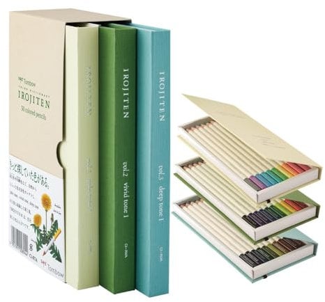 Tombow CI-RTA-30C Künstlerfarbstift Irojiten, Karton-Sammelbox mit 3 Sets, 30 Farben
