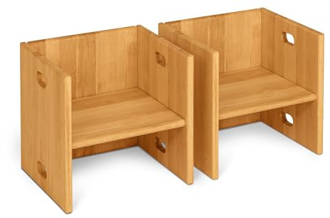 BioKinder Wendehocker Stapelhocker Elena im 2er Set aus zertifiziertem Bio-Massivholz Erle 35 x 35 x 35 cm