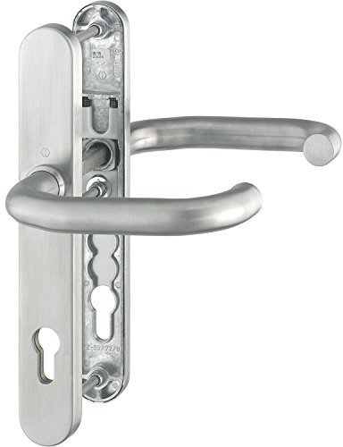 HOPPE 5x Sicherheits-Drückergarnitur PARIS m Schmalschild Profilzylinder Entfernung 92mm, für Türstärke 67-72mm, o KZS Ed matt