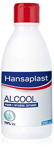 Hansaplast ALCOOL Antiseptique (2 x 250 ml), Désinfectant contenant de l’alcool à 70%, Solution antiseptique pour désinfection de la peau & ustensiles