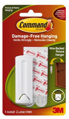 Command Wire Back Picture Hanger, White, 4-Hanger