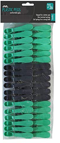 JVL 19-202 Extra Strong Clothes Pegs, 36 Pieces