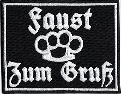 Faust Zum Gruß Schlagring Zahnfee Biker Bootboys Ultras Aufnäher Patch Abzeichen