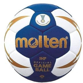 Molten Damen H2X5001-BW Elite Handball, Blau/Weiß/Gold, 2