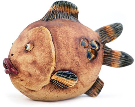 Birsppy AWEHIRU Manufaktur Martinshof Stockfigur Fisch 27.312 ZAUNSTECKER Keramik DEKOFIGUR Statue ZAUNDEKORATION Garten DEKO Blumen Zaun STECKER