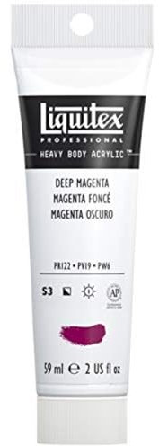 Liquitex 1045300 Professional Heavy Body Acrylfarbe in Künstlerqualität mit ausgezeichneter Lichtechtheit in buttriger Konsistenz, 59ml Tube - Dunkelmagenta