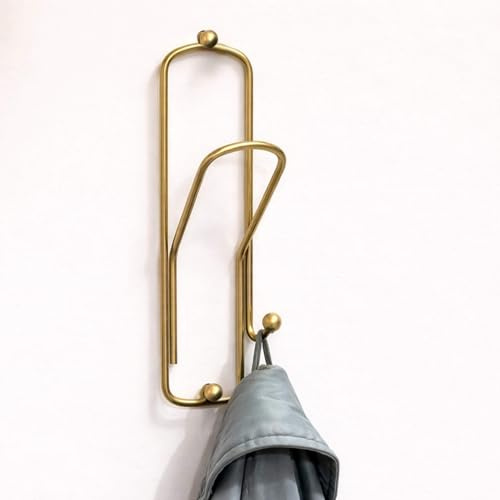 DanDiBo Wandhaken Garderobe Garderobenhaken Messing Bunt Kleiderhaken Büroklammer 32 cm Klammer Jackenaufhänger Kind Haken Metall