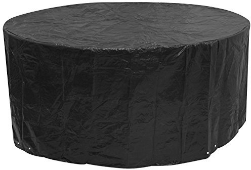 Woodside Black Large Round Outdoor Garden Patio Furniture Set Cover 2.27m x 1m/7.4ft x 3.25ft