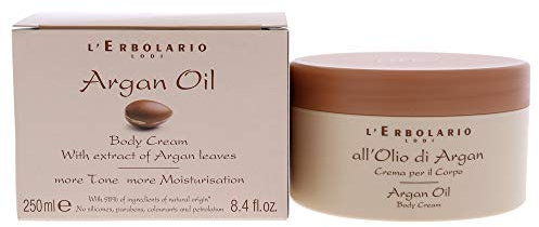 L'Erbolario, Crema Corpo All'Olio di Argan, Trattamento Nutriente e Compattante, Crema Corpo Idratante Pelle Secca, Crema Profumata, Formato da 250 ml