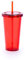 eBuyGB 750ml / 26oz Reusable Plastic Tumbler with Straw and Lid - Reusable Smoothie Cup & Iced Coffee Cup BPA Free - (Red)