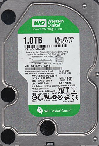 Western Digital Caviar Green 1TB, 8 MB Cache – Festplatte (8 MB Cache, Serial ATA II, 1024 GB, 8,89 cm (3.5), 0,4 W, 5 – 55 °C,-40 – 70 °C)