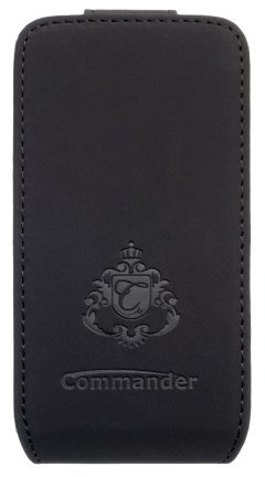 Commander 11771 Premium Deluxe Nubuk Case für Apple iPhone 4/4S schwarz