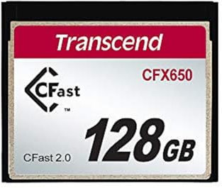 Transcend 128GB CFast 2.0 Memory Card CFX650 SATA III 6Gb/s, hasta 510/370 MB/s, MLC NAND Flash, diseñada para cinematografía en grabación de Video de Alta resolución, Full HD y 4K TS128GCFX650