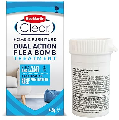 Bob Martin Clear Dual Action Flea Bomb for the Home - Kills Fleas Dead, Fast and Effective Household Treatment (1 Can)