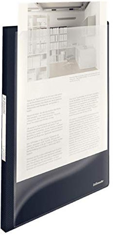 Esselte Vivida Reliure protège-documents panorama en polypropylène avec 20 pochettes A4 40 feuilles Noir