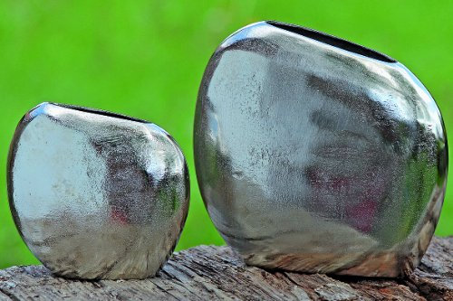 Wunderschöne Vase Phönix 24cm aus Aluminium; Blumenvase, Skulptur Dekoration